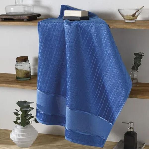 Imagem de Toalha de Banho para Bordar Dohler Velour Azul Royal