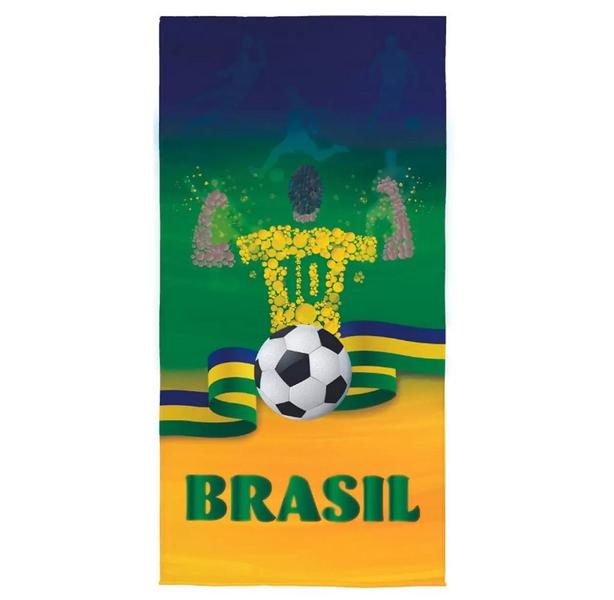 Imagem de Toalha de Banho Praia 70x140cm Brasil Torcida Lepper