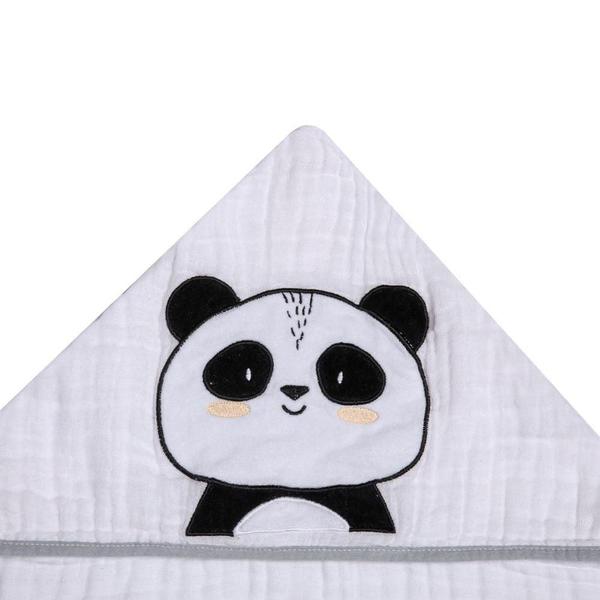 Imagem de Toalha De Banho Soft Capuz Bordado Panda Papi