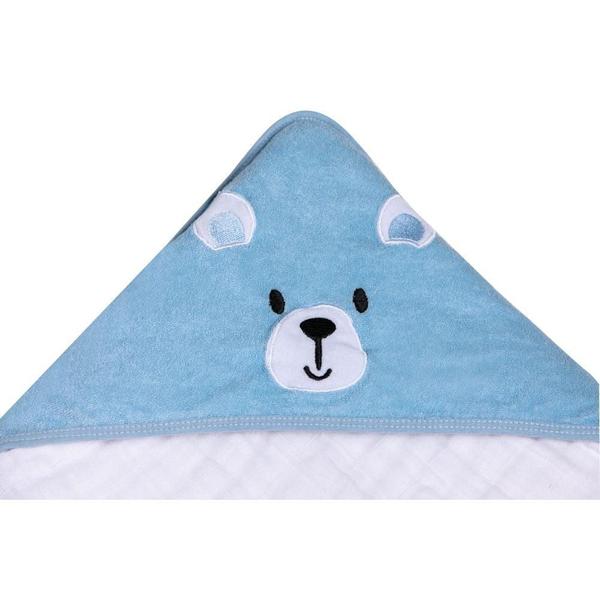 Imagem de Toalha De Banho Soft com Capuz De Canto Urso Azul