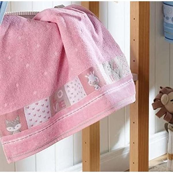 Imagem de Toalha de Banho Soft Kids 68x1,10 - Rosa quartzo Girafa Appel