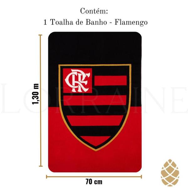 Imagem de Toalha de Banho Time Flamengo Oficial 70x130cm Buettner