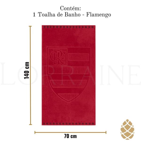 Imagem de Toalha De Banho Time Jacquard Flamengo Buettner Vermelha