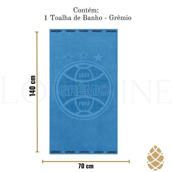 Imagem de Toalha De Banho Time Jacquard Grêmio Buettner Azul Celeste