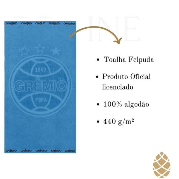 Imagem de Toalha De Banho Time Jacquard Grêmio Buettner Azul Celeste