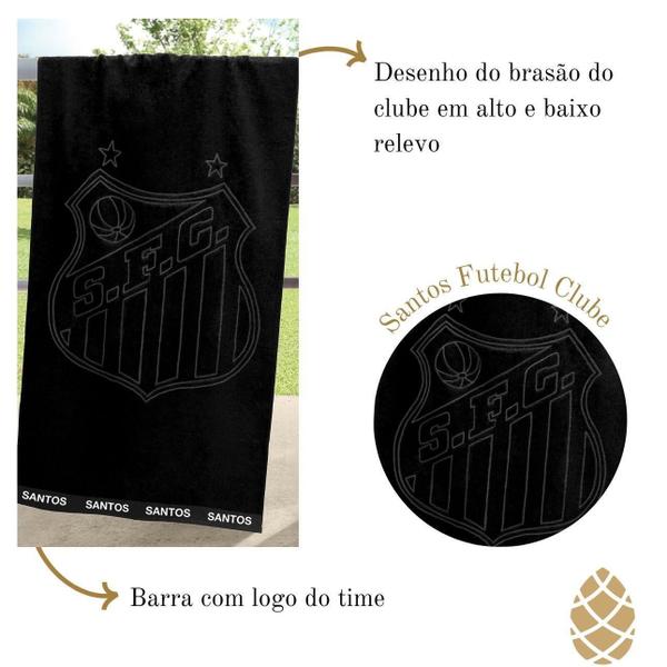 Imagem de Toalha De Banho Time Jacquard Santos Buettner Preto