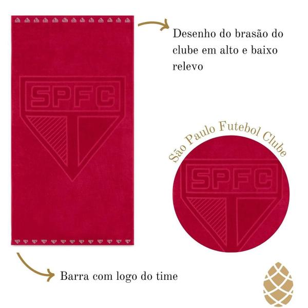 Imagem de Toalha De Banho Time Jacquard São Paulo Buettner Vermelha