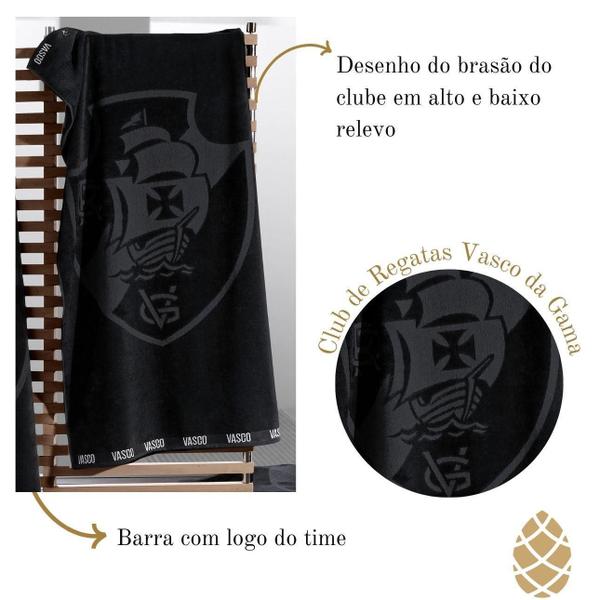 Imagem de Toalha De Banho Time Jacquard Vasco Buettner Preto