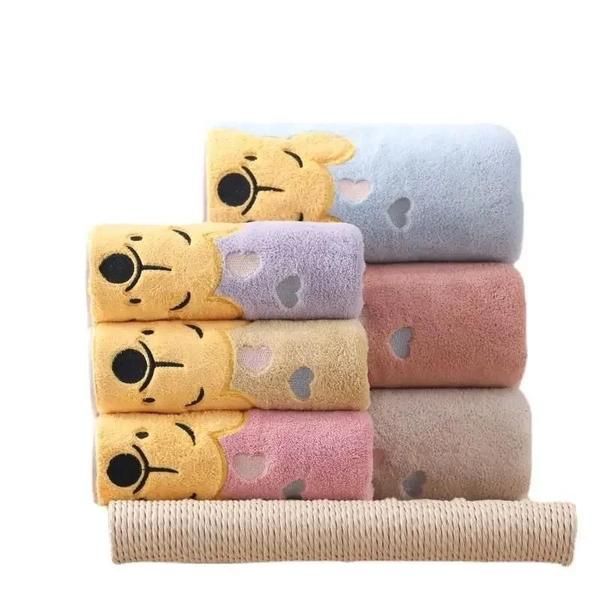 Imagem de Toalha De Banho Winnie Bear Macia Absorvente Coral Veludo 35x75cm 70x140cm Toalha Infantil De