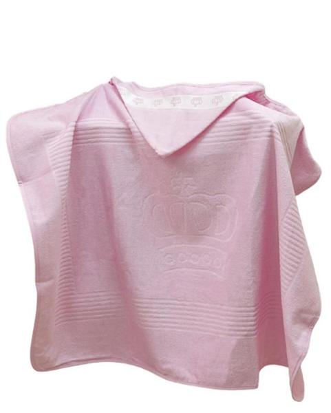 Imagem de Toalha De Capuz Para Bordar Baby Classic (Coroa Rosa)