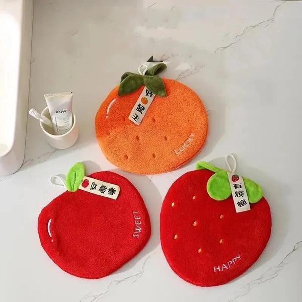 Imagem de Toalha de Mão de Coral Felpuda e Absorvente - Design Criativo com Estampa de Frutas para Cozinha e Banheiro