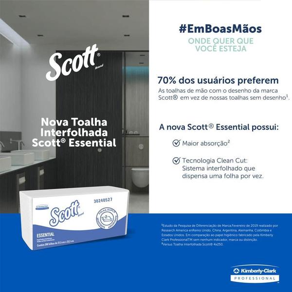 Imagem de Toalha De Mãos Interfolhada Scoot Brand 200 Folhas Kit 5