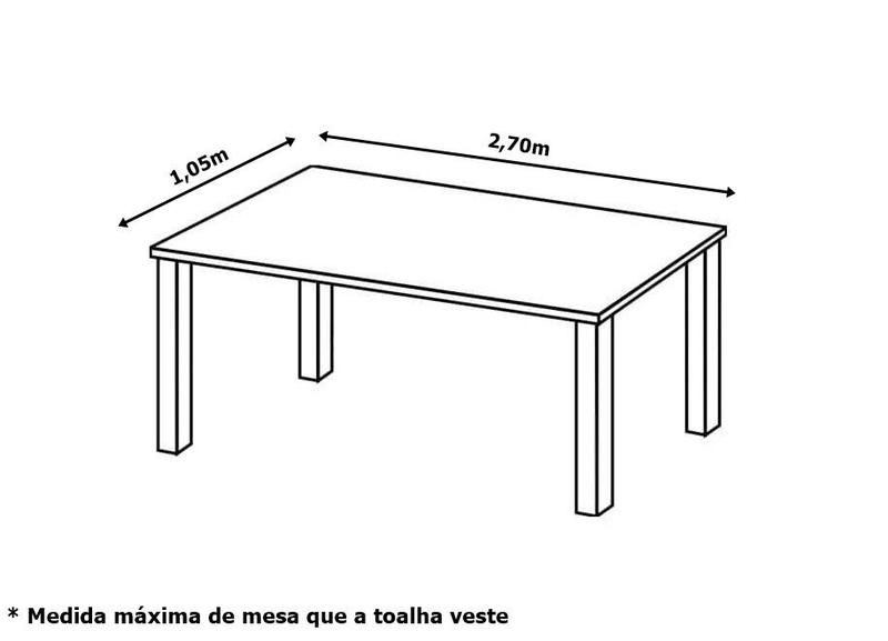 Imagem de Toalha de Mesa 10 Cadeiras 3,00 x 1,35 Jacquard Luxo Cozinha Sala de Jantar Festas Comemorações