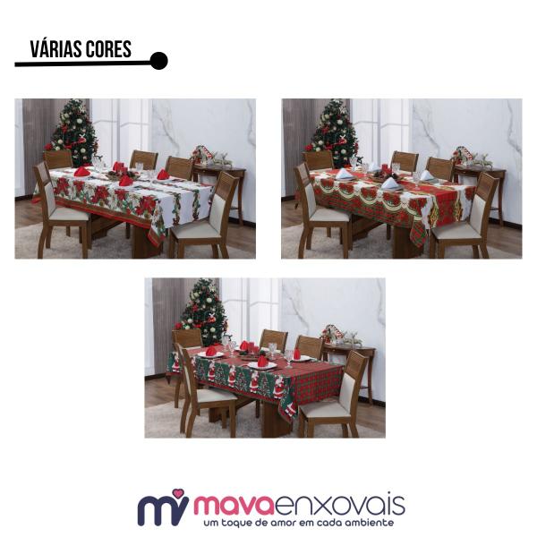 Imagem de Toalha De Mesa 10 Lugares Natal Retangular Papai Noel Decora