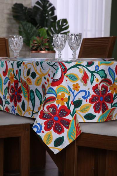 Imagem de Toalha de Mesa 12 Lugares Sala de Jantar Jacquard Estampada 3,50m x 1,40m