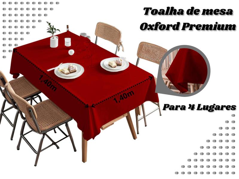 Imagem de Toalha de Mesa 1,40m x 1,40m Para 4 Lugares Tecido Oxford Prime