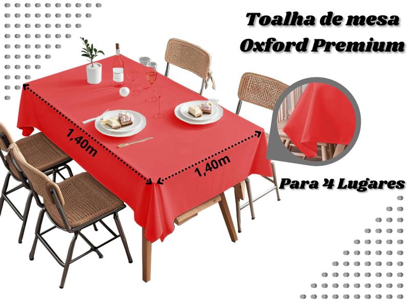 Imagem de Toalha de Mesa 1,40m x 1,40m Para 4 Lugares Tecido Oxford Prime