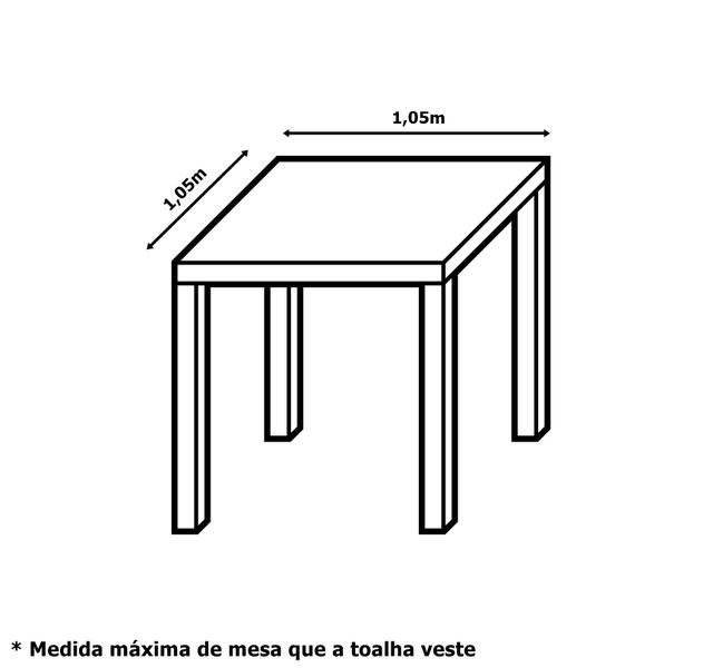 Imagem de Toalha de Mesa 4 Cadeiras 1,35 x 1,35 Jacquard Luxo Cozinha Sala de Jantar Festas Comemorações