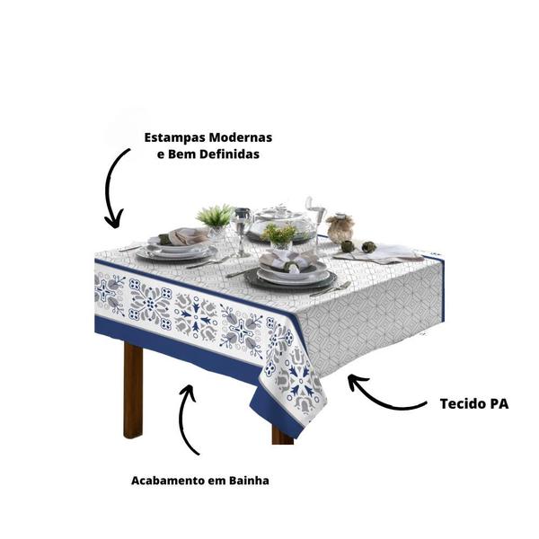 Imagem de Toalha De Mesa 4 Lugares Quadrada Rústica Luxo 1,40x1,40m