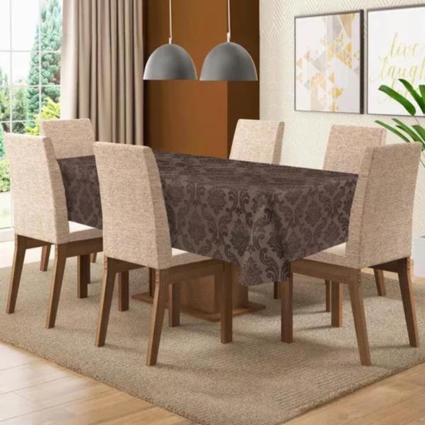 Toalha De Mesa 4 Lugares Retangular Tecido Jacquard - CAMPARI TEXTIL Imagem de Toalha De Mesa 4 Lugares Retangular Tecido Jacquard