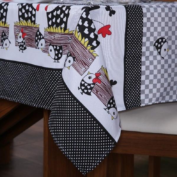 Toalha de Mesa 6 Cadeiras 2,20 x 1,40 Mesa Posta Cozinha Sala de Jantar Oxford Estampada - Ametista Decorações Imagem de Toalha de Mesa 6 Cadeiras 2,20 x 1,40 Mesa Posta Cozinha Sala de Jantar Oxford Estampada
