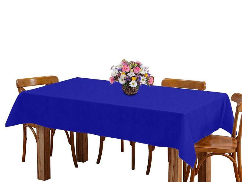 Toalha de mesa 6 Lugares 2,00m Retangular Oxford Azul Royal - Home Fernandes Imagem de Toalha de mesa 6 Lugares 2,00m Retangular Oxford Azul Royal