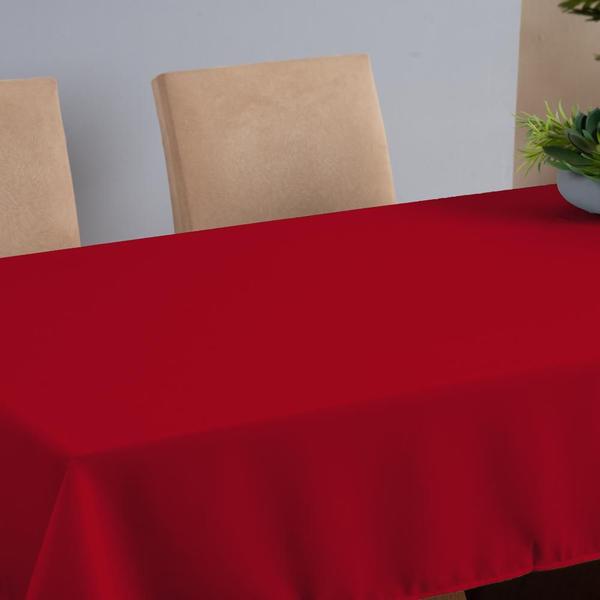 Imagem de Toalha de Mesa 6 Lugares 2,00x1,40 1 Peça Tecido Oxford Liso - Vermelho