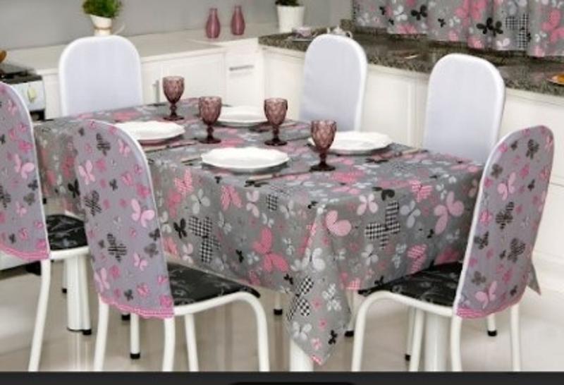 Imagem de Toalha de Mesa 6 Lugares Cozinha Decorada Estampas Divertidas 2,20x1,40m Oxford