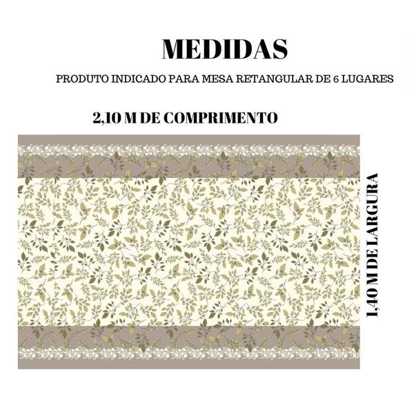 Imagem de Toalha De Mesa 6 Lugares Retangular Rústica Luxo 1,40x2,10m