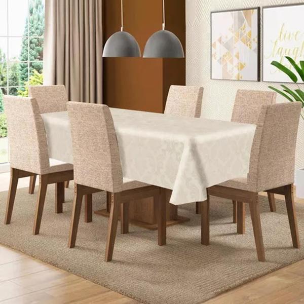 Imagem de Toalha De Mesa 6 Lugares Retangular Tecido Jacquard