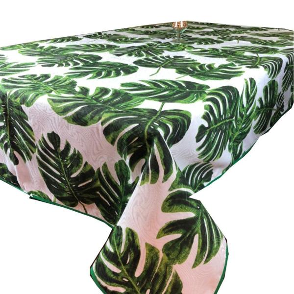 Imagem de Toalha De Mesa 6 Lugares Tecido Jacquard Estampada Com Viés