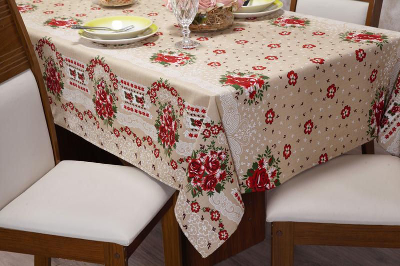 Toalha de mesa 6 lugares tecido linhão grosso 2,10x1,40 estampada - Tom & Estilo Enxovais Imagem de Toalha de mesa 6 lugares tecido linhão grosso 2,10x1,40 estampada