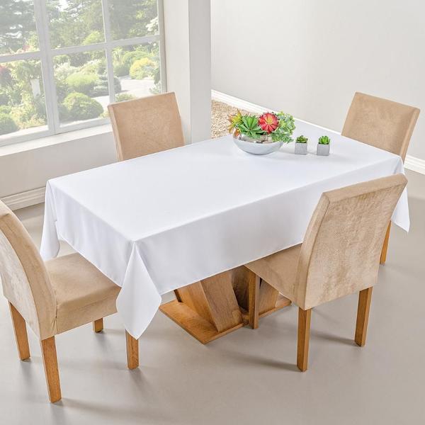 Imagem de Toalha De Mesa Basic 06 Cadeiras 1,40M x 2,00M Tecido Oxford - Branco