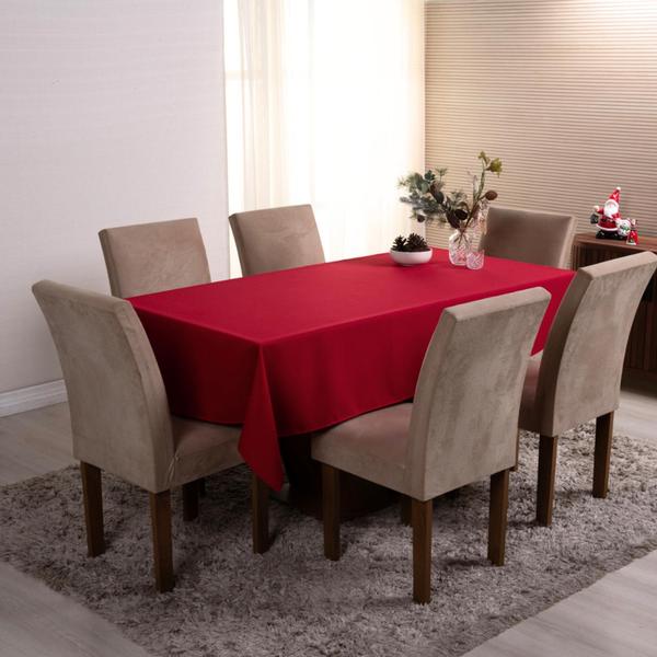 Imagem de Toalha de Mesa Basic 1 Peça 1,45m x 1,40m 4 Lugares 100% Poliéster Tecido Oxford Natal