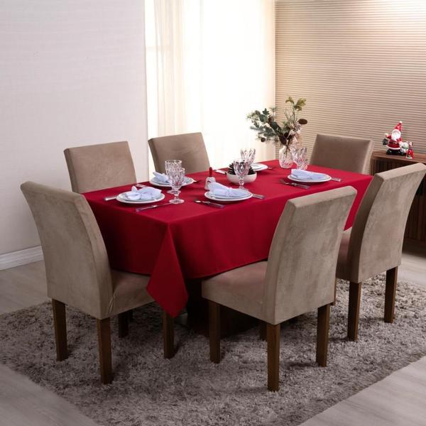 Imagem de Toalha De Mesa Basic 3,00M 10 Lugares Oxford Natal Vermelho