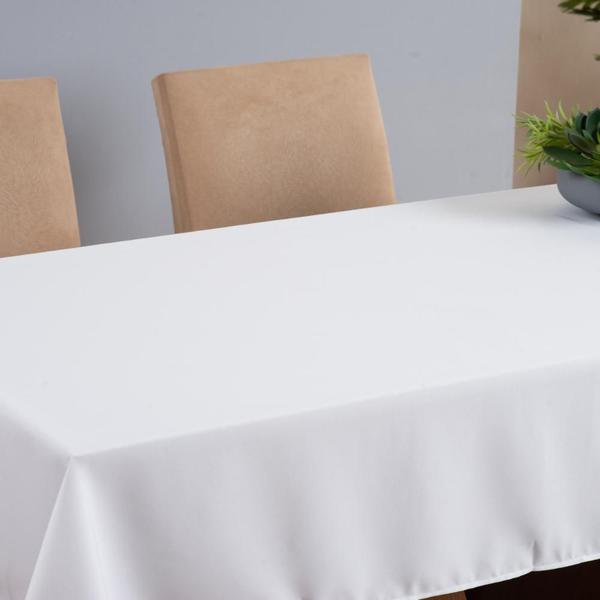 Imagem de Toalha de Mesa Basic 4 Lugares 1,45x1,40 1 Peça Tecido Oxford Liso - Branco