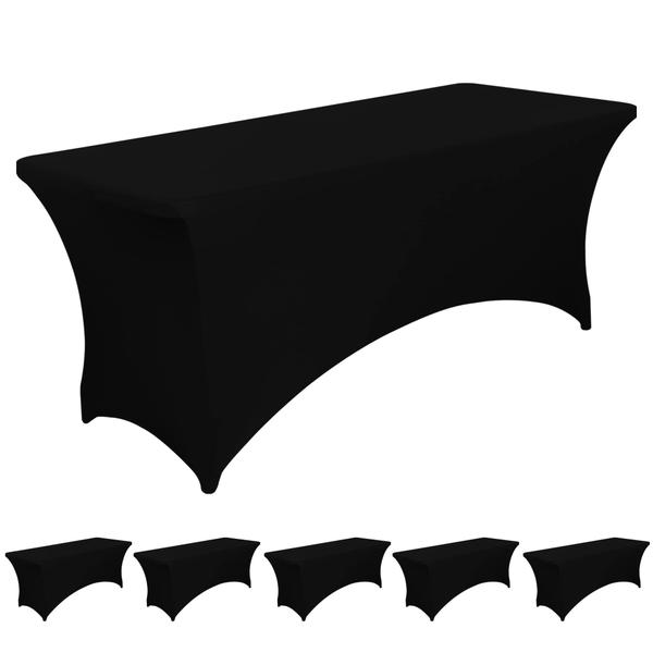 Toalha de mesa BIFENBI preta ajustada para mesa retangular x6 Imagem de Toalha de mesa BIFENBI preta ajustada para mesa retangular x6