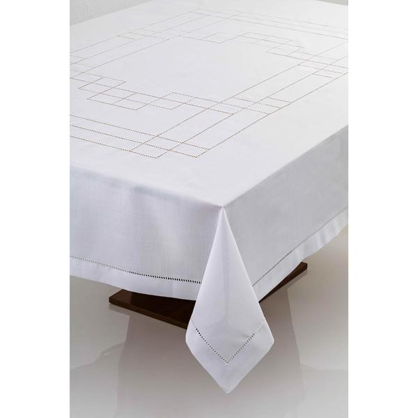 Toalha De Mesa Branca 6 Lugares Rafimex Imagem de Toalha De Mesa Branca 6 Lugares Rafimex