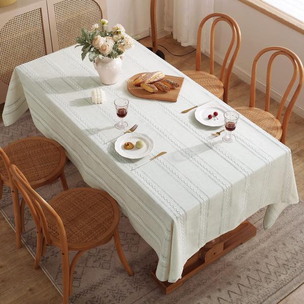 Toalha de mesa Chassic Farmhouse Style Linen 137 x 183 cm Marfim Imagem de Toalha de mesa Chassic Farmhouse Style Linen 137 x 183 cm Marfim