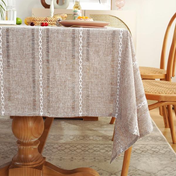 Toalha de mesa Chassic Farmhouse Style Linen 152x213cm Light Cof Imagem de Toalha de mesa Chassic Farmhouse Style Linen 152x213cm Light Cof