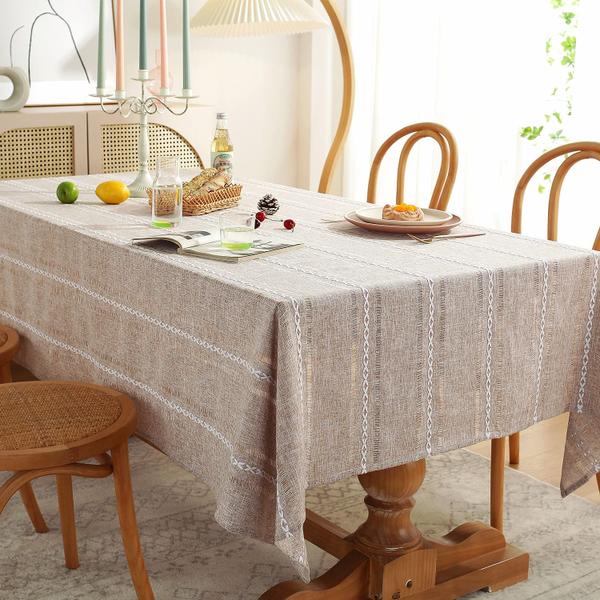 Toalha de mesa Chassic Farmhouse Style Linen 152x213cm Light Cof Imagem de Toalha de mesa Chassic Farmhouse Style Linen 152x213cm Light Cof