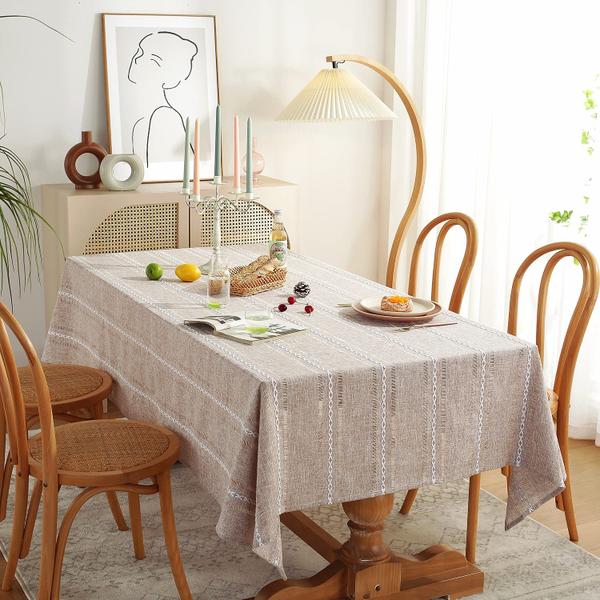 Toalha de mesa Chassic Farmhouse Style Linen 152x213cm Light Cof Imagem de Toalha de mesa Chassic Farmhouse Style Linen 152x213cm Light Cof