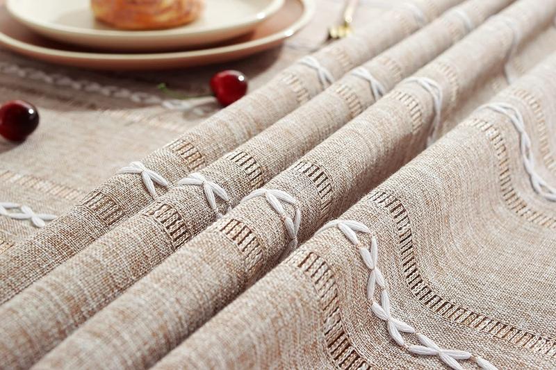 Imagem de Toalha de mesa Chassic Farmhouse Style Linen 152x264cm Light Coffee