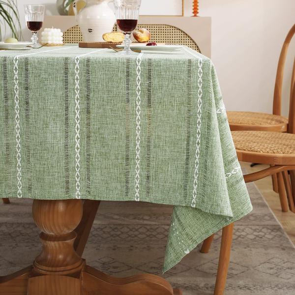 Imagem de Toalha de mesa Chassic Rustic Linen 137 x 183 cm Hemstitch Sage 