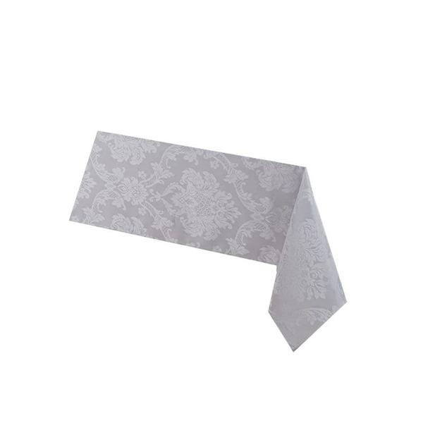 Toalha de Mesa Cinza Acetinado Damask 6 Lugares 160x210cm - TESSI Imagem de Toalha de Mesa Cinza Acetinado Damask 6 Lugares 160x210cm