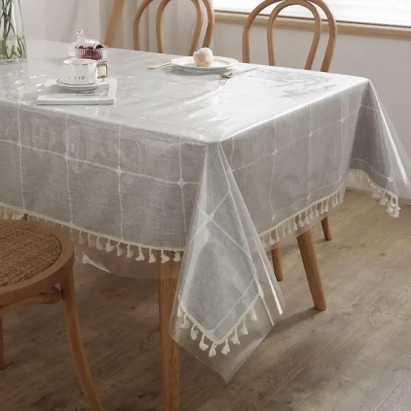 Imagem de Toalha de Mesa Cristal Impermeável Plástico PVC Transparente 4.0m x 1,40 Metros