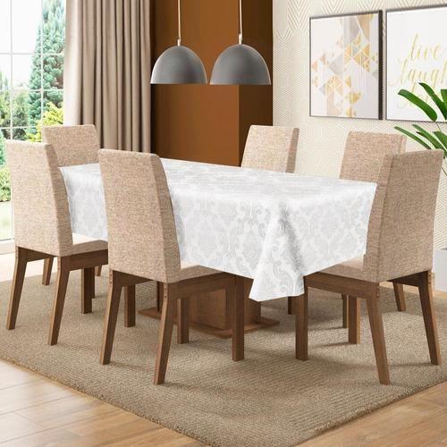 Imagem de Toalha De Mesa De 4 Lugares Tecido Jacquard - Branco