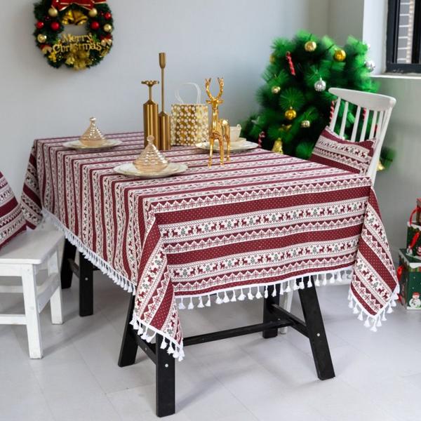 Imagem de Toalha de mesa de linho de algodão de Natal, Natal