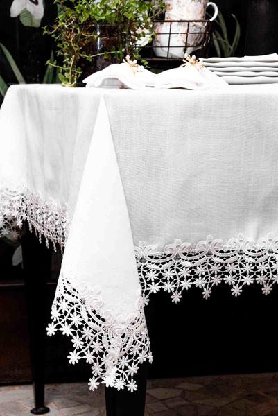 Toalha De Mesa De Mesa 1,35Mx1,35M Branco Rafimex Imagem de Toalha De Mesa De Mesa 1,35Mx1,35M Branco Rafimex