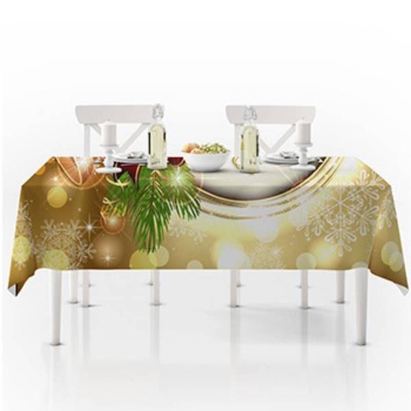 Imagem de Toalha de mesa decorativa de impressão digital de Natal, impermeável